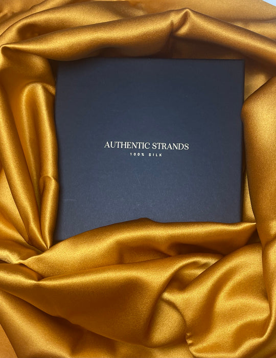 Amber Yellow 100% Mulberry Silk hair Scarf 19 momme