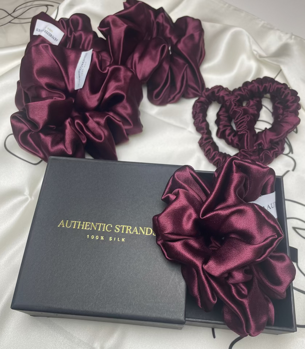 Orchid Plum 100% Mulberry Silk Scrunchies