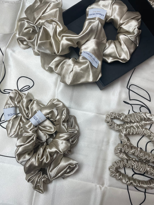 Pearl 100% Mulberry Silk Scrunchies
