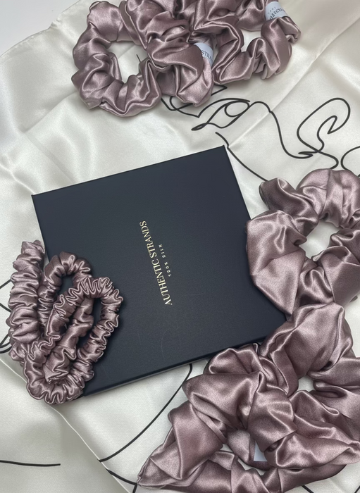 Antique Rose 100% Mulberry silk Scrunchies