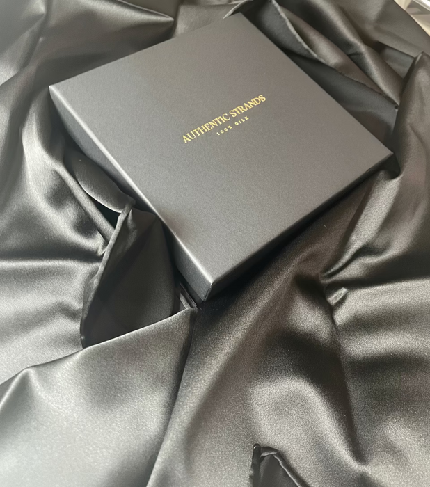 Black 100% Pure Mulberry Silk Scarf