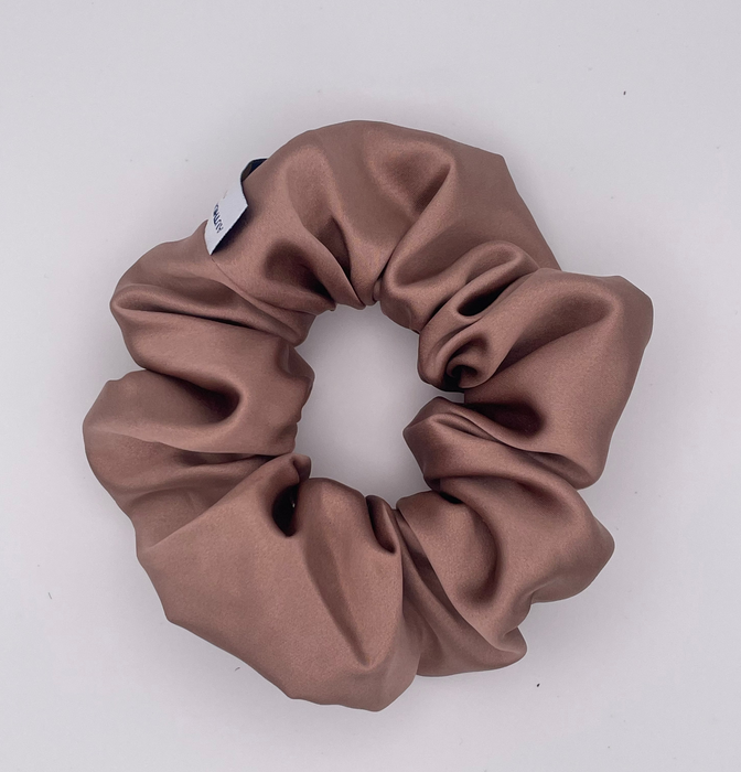 Mocha 100% Mulberry Silk Scrunchies