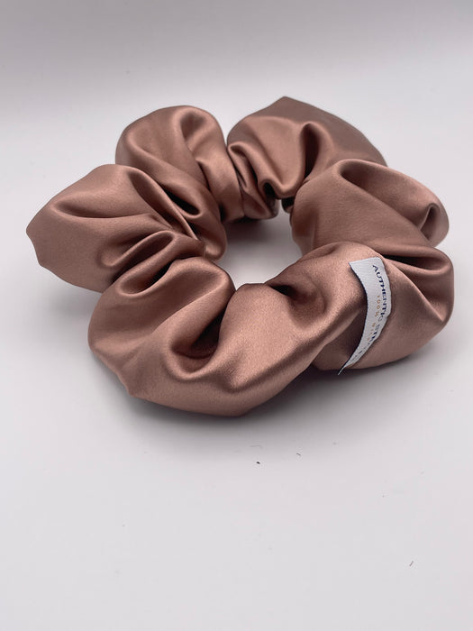 Mocha 100% Mulberry Silk Scrunchies