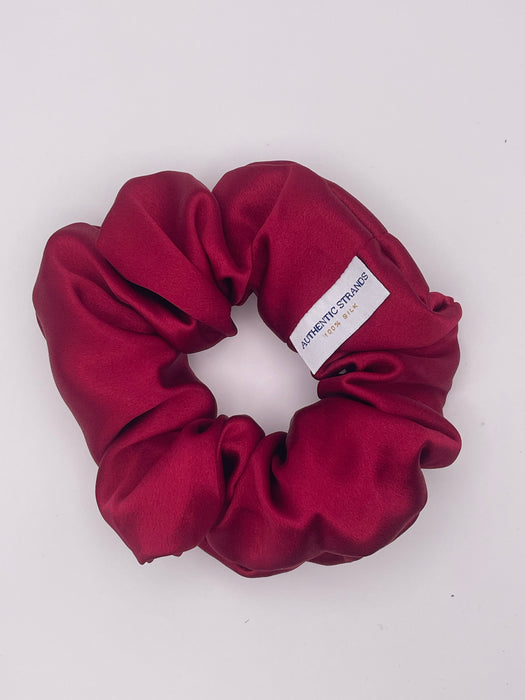 Crimson Red 100% Mulberry Silk Scrunchies