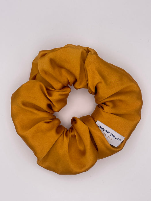 Amber Yellow 100% Pure Mulberry Silk Scrunchies