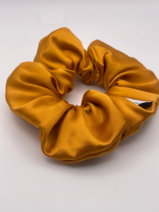 Amber Yellow 100% Pure Mulberry Silk Scrunchies