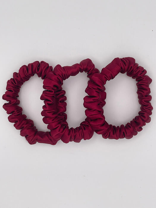 Crimson Red 100% Mulberry Silk Scrunchies