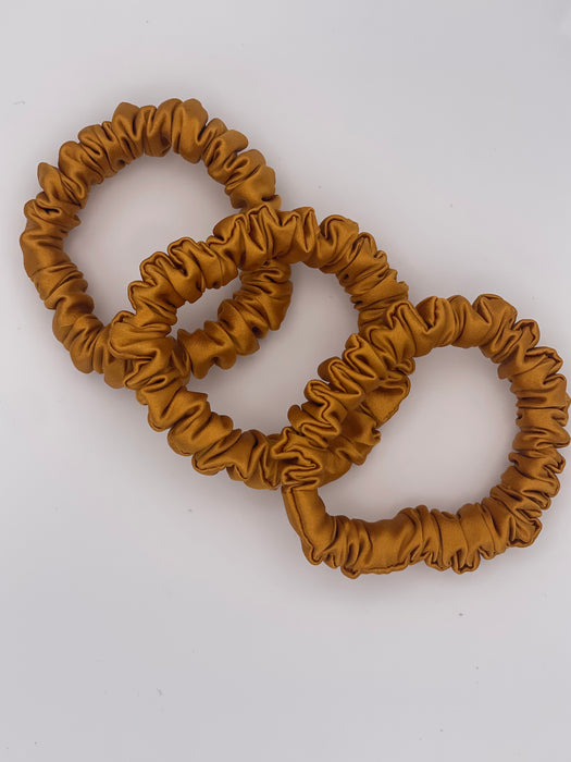 Amber Yellow 100% Pure Mulberry Silk Scrunchies