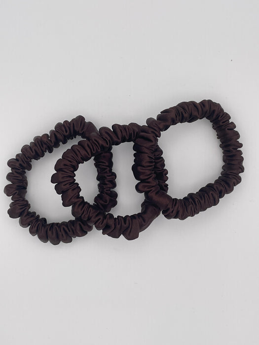 Cocoa Brown 100% Mulberry Silk Scrunchies