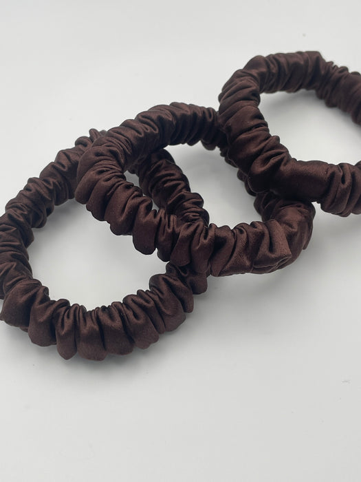 Cocoa Brown 100% Mulberry Silk Scrunchies