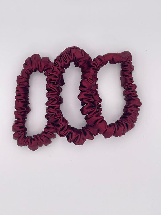 Berry Red 100% Mulberry Silk Scrunchies