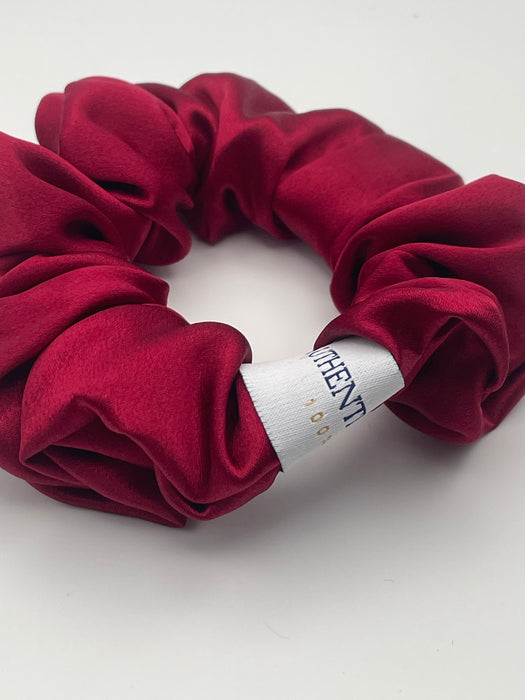 Crimson Red 100% Mulberry Silk Scrunchies