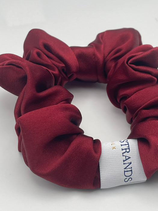 Berry Red 100% Mulberry Silk Scrunchies