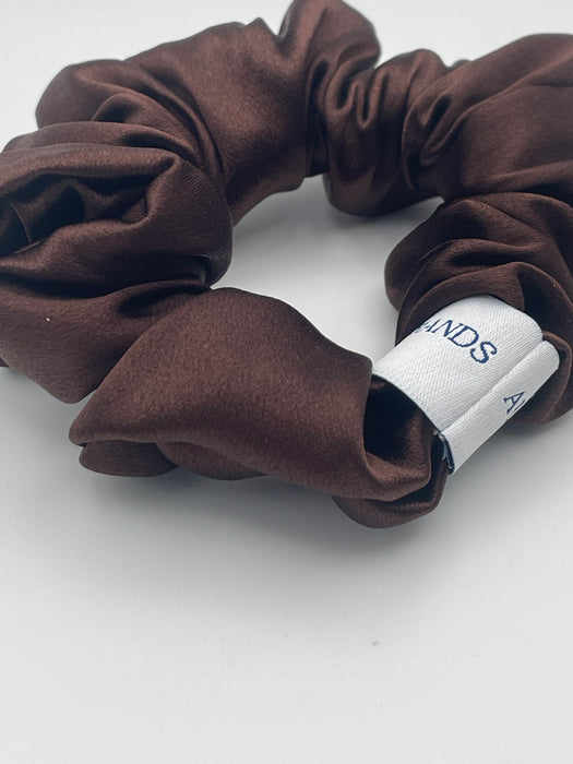 Cocoa Brown 100% Mulberry Silk Scrunchies