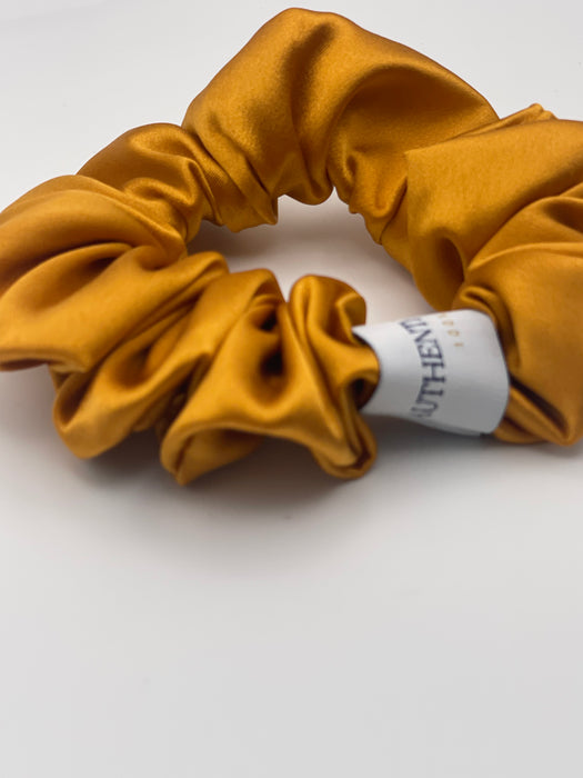 Amber Yellow 100% Pure Mulberry Silk Scrunchies
