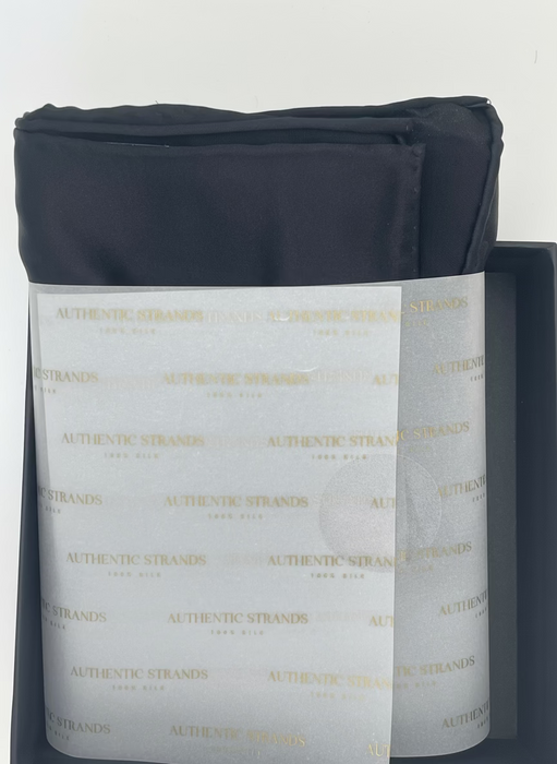 Black 100% Pure Mulberry Silk Scarf
