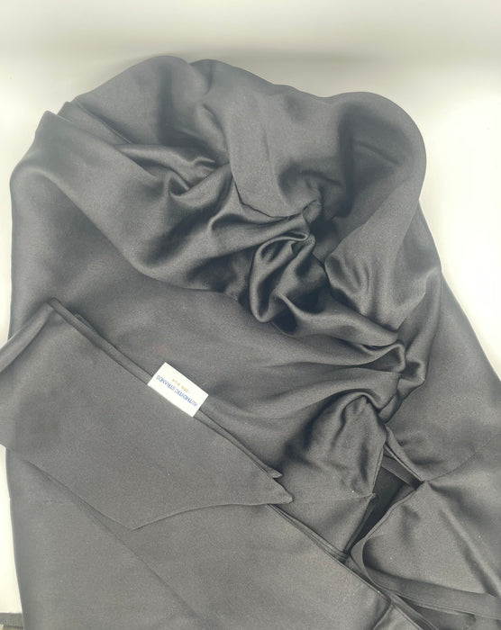 Black 100% Pure Mulberry Silk Turban